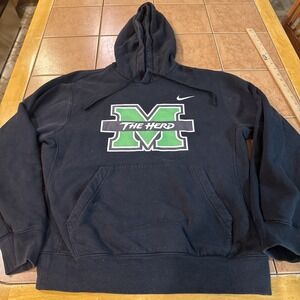 Vintage Nike Marshall Thundering Herd Football Hoodie Men Sz Small Swoosh‎ Logo